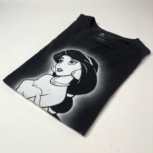 DISNEY Princess Jasmine Aladdin Black Graphic Crew Short Sleeve Unisex T-Shirt - Picture 11 of 14